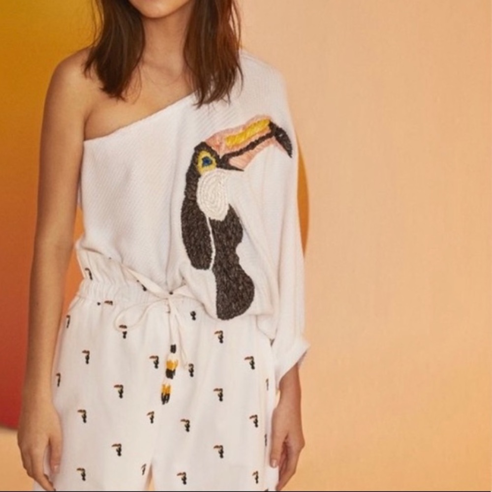 FARM RIO TUCANO ONE SHOULDER TOP XS
